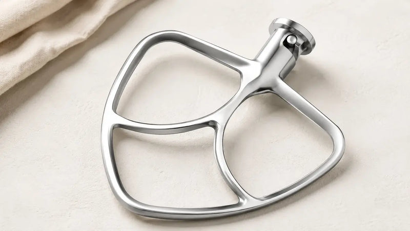 Karoxy one-piece 304 stainless steel flat beater paddle replacement for KitchenAid tilt-head stand mixer with no coating that can flake