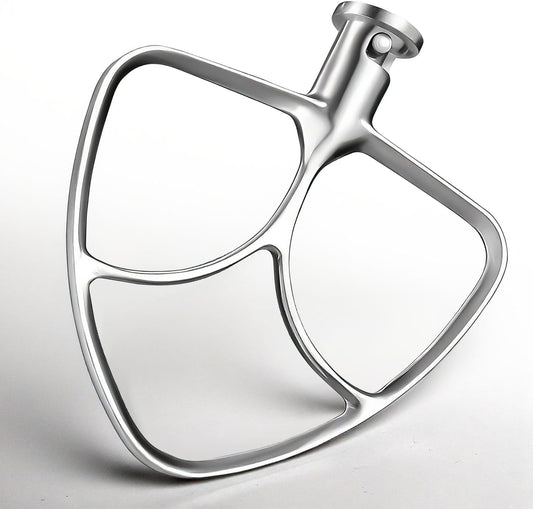 Karoxy Stainless Steel Flat Beater - Aftermarket Paddle Attachment Compatible with KitchenAid 4.5 & 5.0 Qt Tilt-Head Stand Mixers (K45SS, KSM150, KSM180) - Dishwasher Safe Replacement