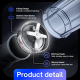 NutriBullet extractor blade detail showing stainless blades and silicone gasket