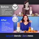 Before and after smoothie blending comparison with replacement blade