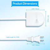 Replacement charger base dimensions with cord length and plug size
