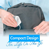 Compact Sonicare charger placed into a travel bag